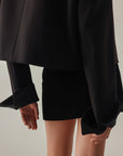 Black Cropped Blazer Jacket