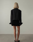 Black Cropped Blazer Jacket