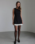 Elegant Charm Black Tweed Mini Dress