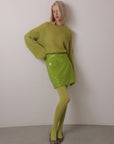 Lime Glow Oversized Knit Sweater