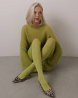 Lime Glow Oversized Knit Sweater