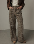 Leopard Print Wide-Leg Pants