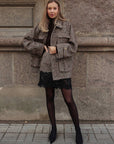 Textured Wool-Blend Belted Jacket