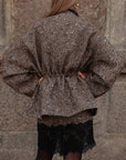 Textured Wool-Blend Belted Jacket