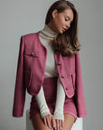 Raspberry Tweed Two-Piece Suit