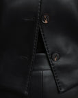 Black Eco Leather Vest