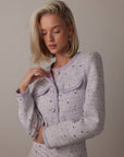 Elegant Lavender Sequin-Embellished Set