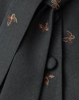 Charcoal Butterfly Embroidered Set