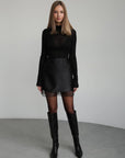 Black Sheer Hem Skirt