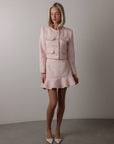 Elegant Pink Tweed Set with Sequin Details