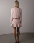 Elegant Pink Tweed Set with Sequin Details