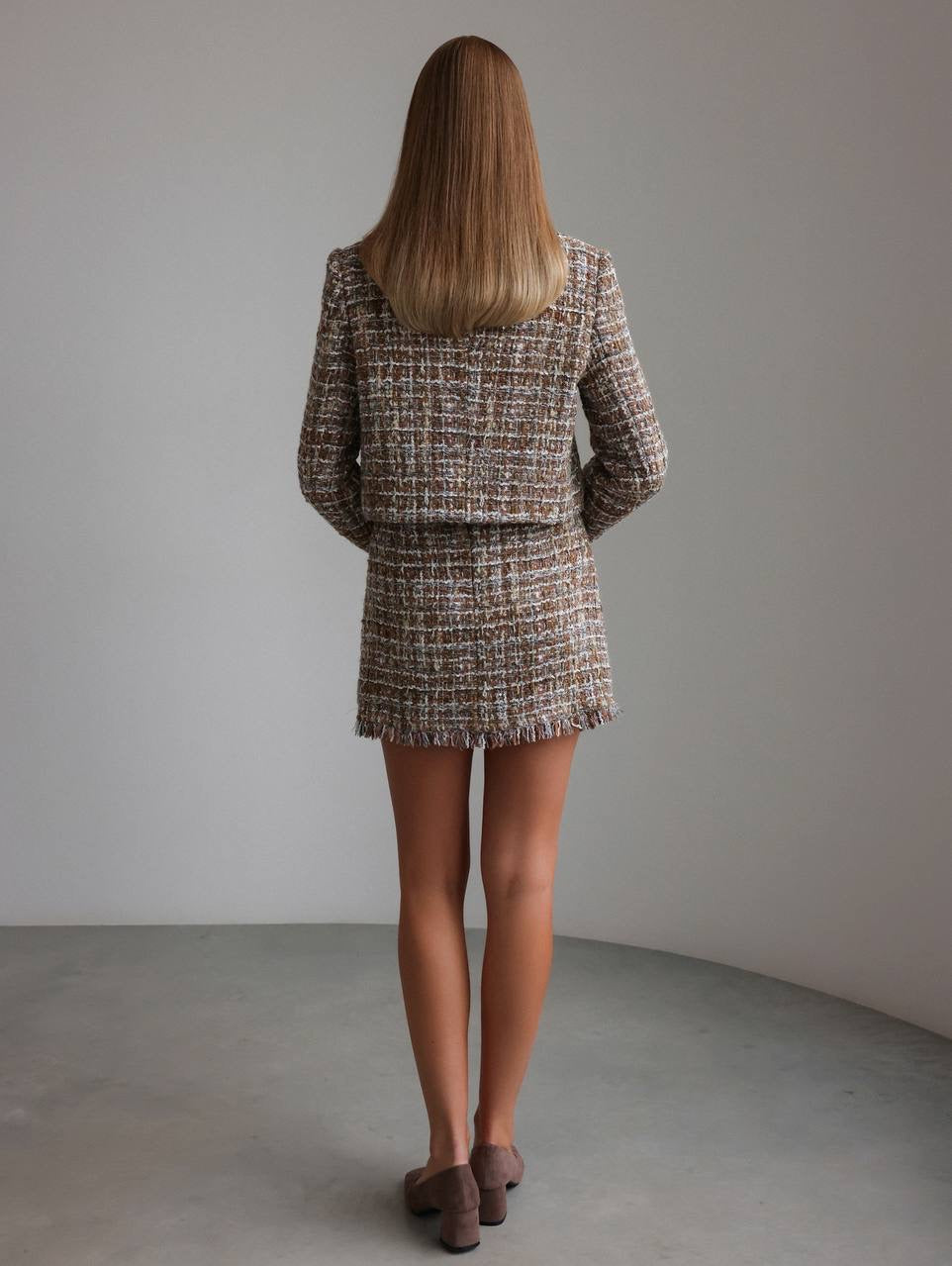 Elegant Tweed Set in Earthy Tones