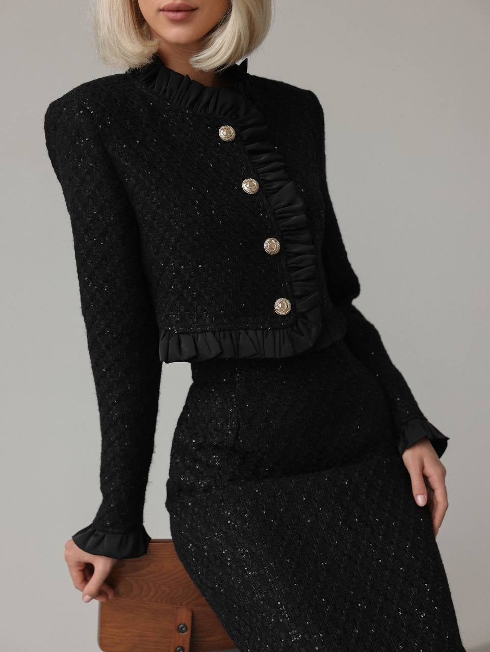 Timeless Elegance Sequin Tweed Set