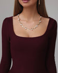 Elegant Burgundy Flared Knit Dress