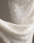 Pearl-Detail White Knit Sweater