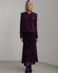 Sequined Purple Maxi Skirt