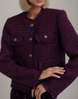 Textured Purple Tweed Jacket