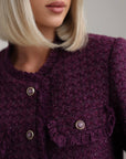 Textured Purple Tweed Jacket