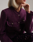 Textured Purple Tweed Jacket