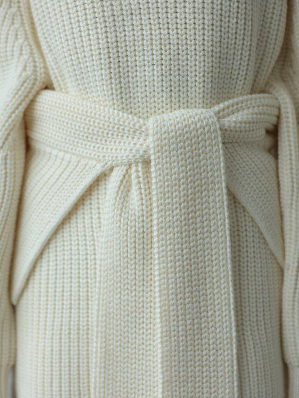 Oversized Knit Sweater with Belt