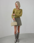 Textured Wool Mini Skirt