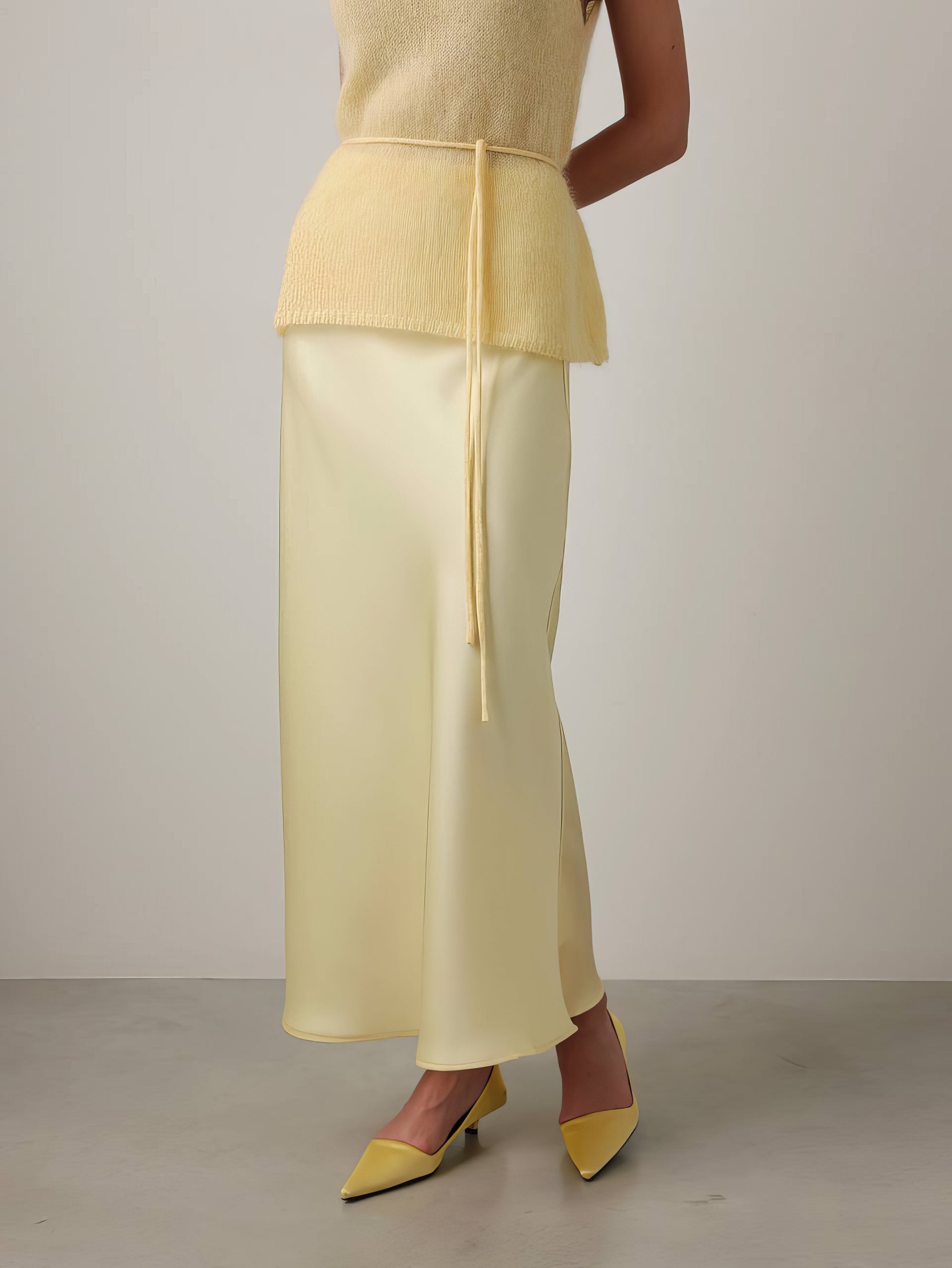 Lumi Yellow Sleeveless Funnel Knit