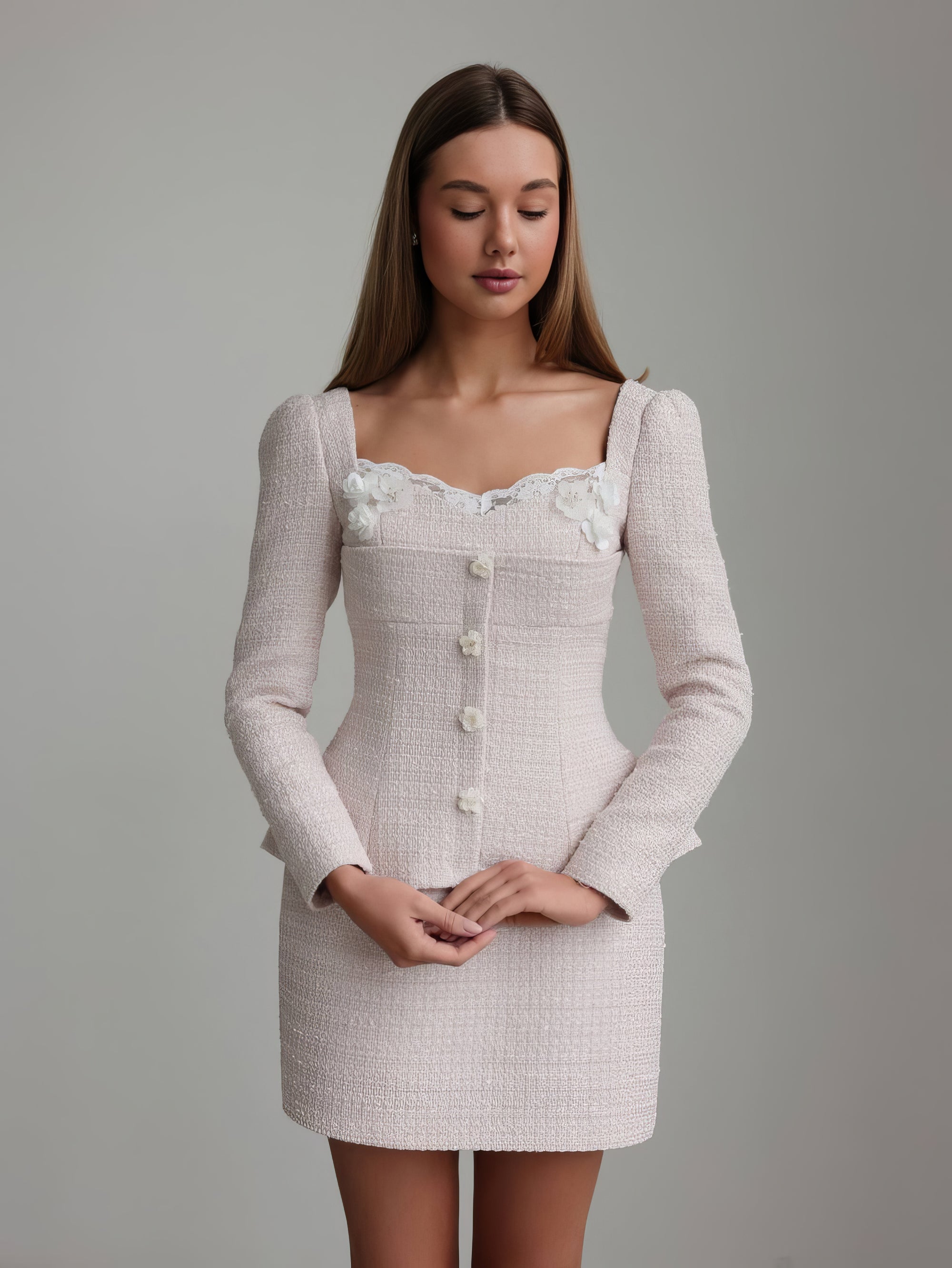Pearl Bouclé Peplum Set