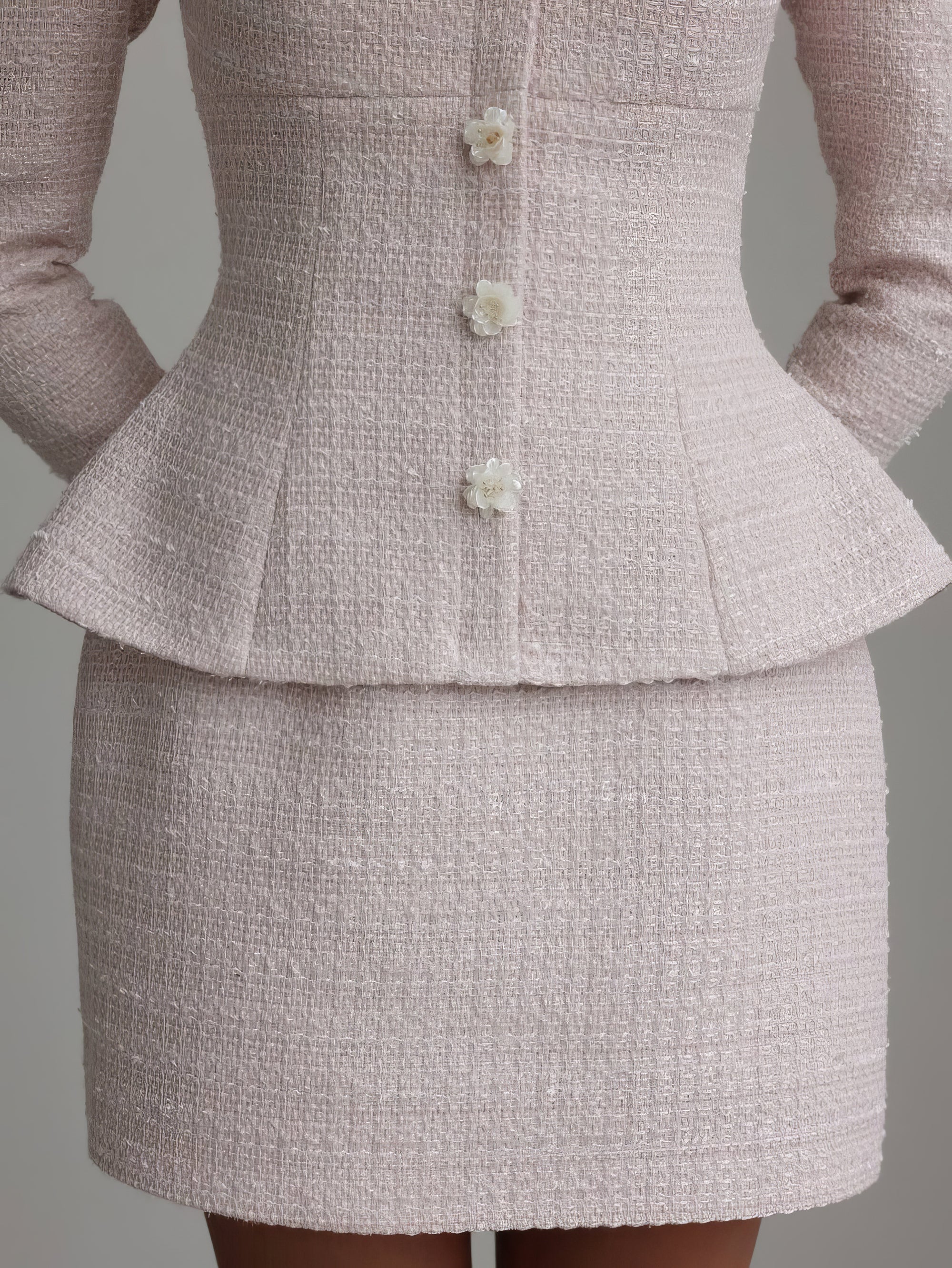 Pearl Bouclé Peplum Set