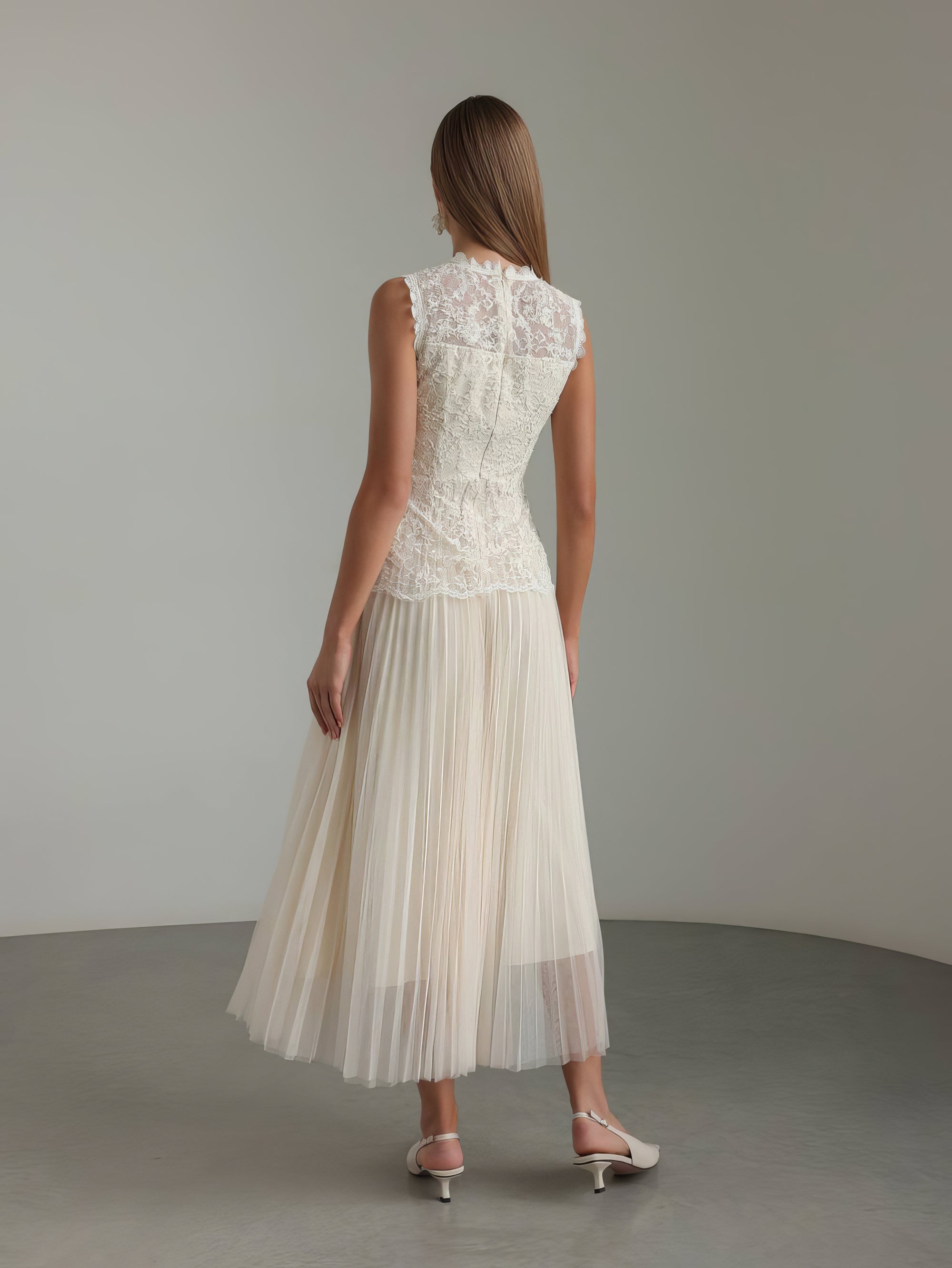 Chantilly Lace Peplum Midi Dress