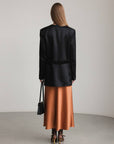 Burnished Amber Satin Skirt