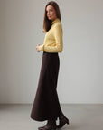 Mocha Line Midi Skirt