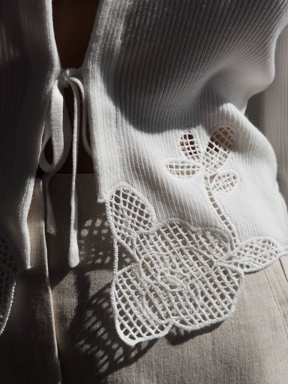 Ivory Butterfly Lace Top