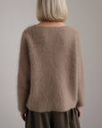 Whispered Cocoa Drape Sweater