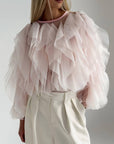 Elegant Tulle Detail Blouse - GodBlessDress