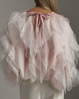 Elegant Tulle Detail Blouse - GodBlessDress