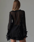 Elegant Black Chiffon Blouse - GodBlessDress