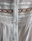 Elegant White Blouse with Lace Details - GodBlessDress