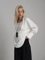 Asymmetric White Oversized Blouse