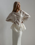 White Lace Embroidered Blouse