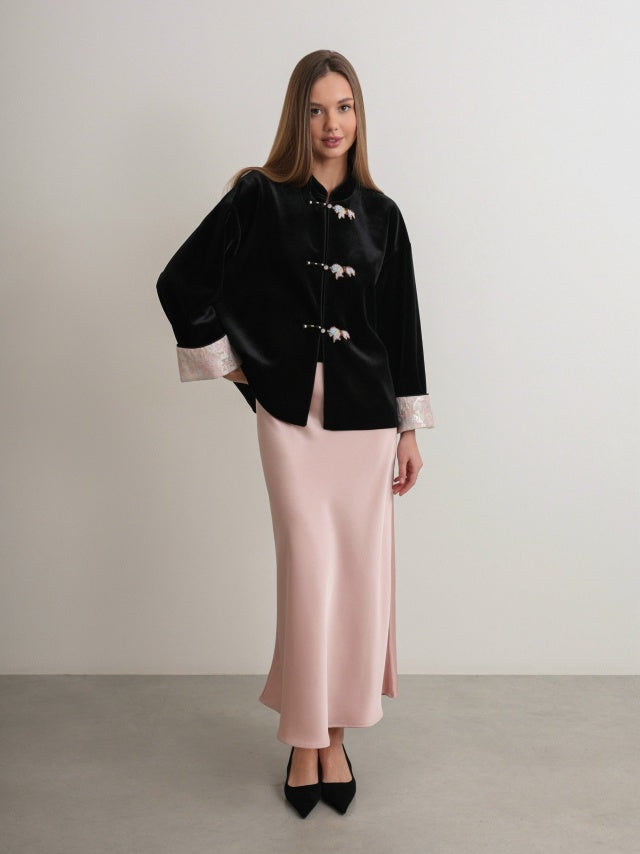 Noir Silk Charm Jacket