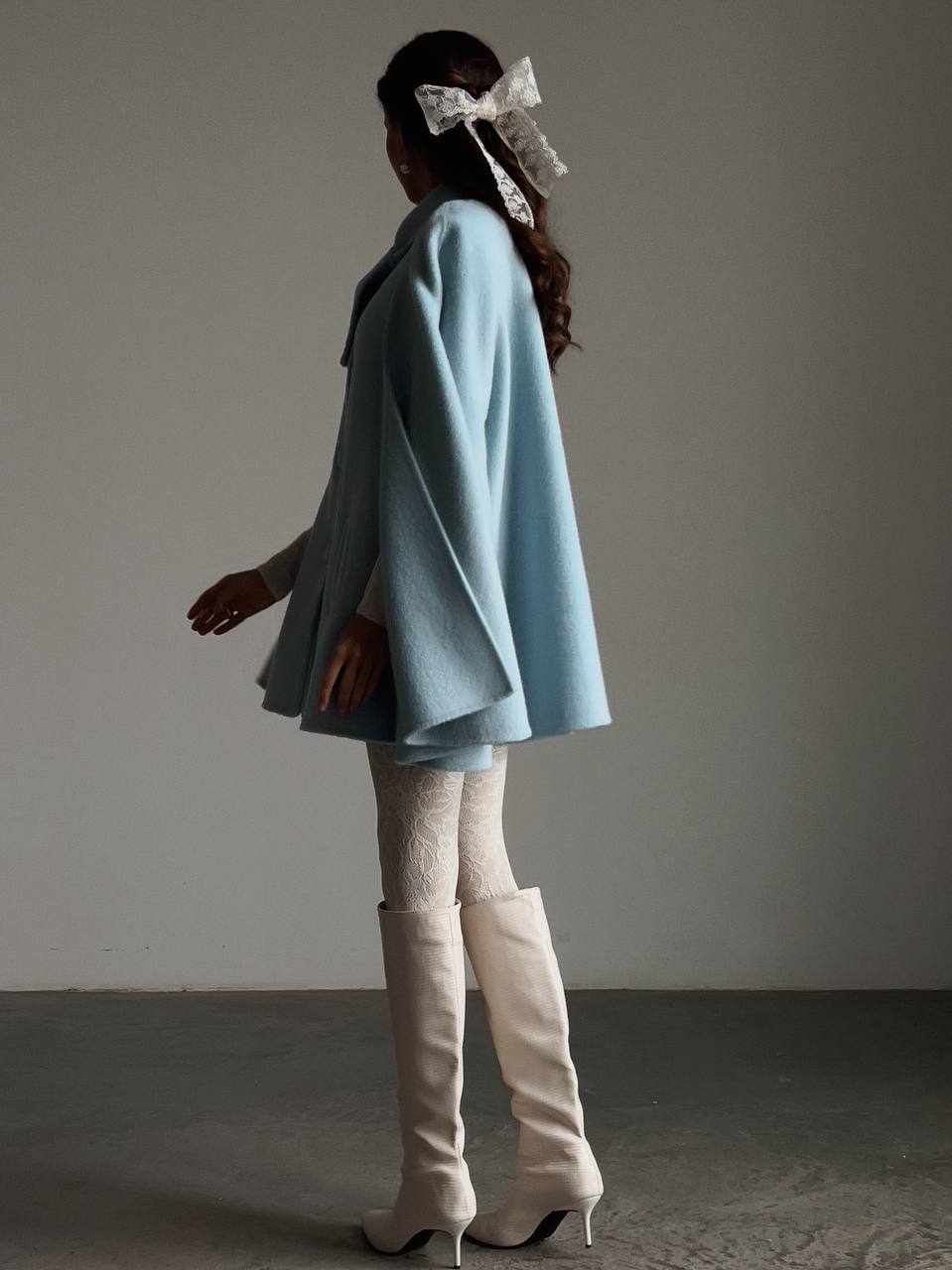 Cape Coat With Tie Neck