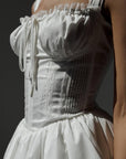 Elegant White Corset-Style Mini Dress.