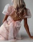 Elegant Tulle Detailed Long Dress.