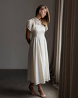 Elegant White Midi Dress.