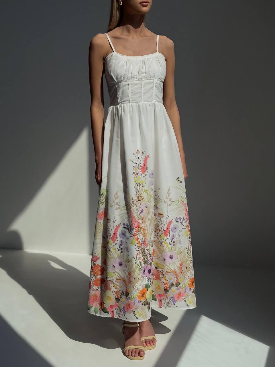 White Floral Maxi Dress.