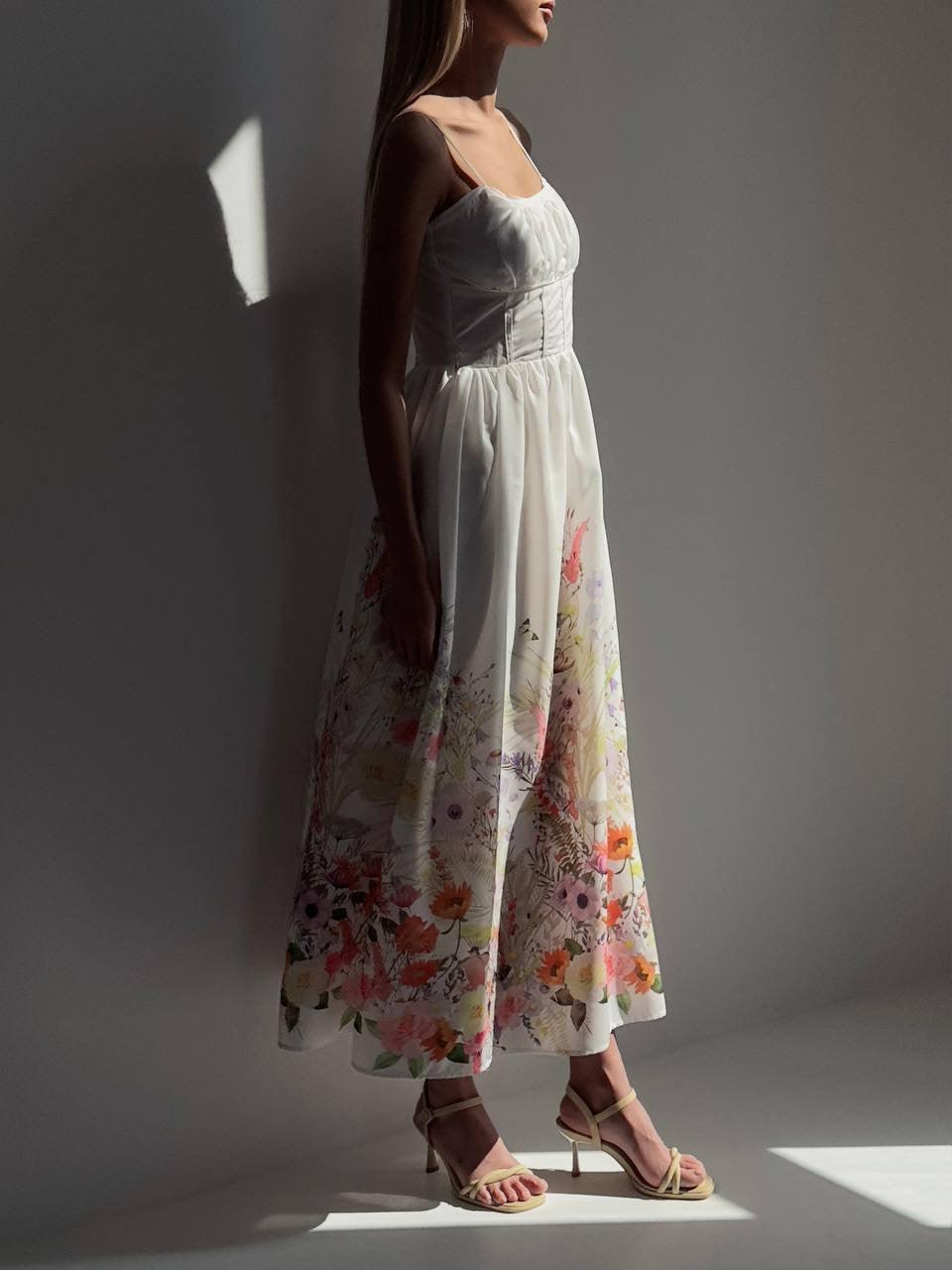 White Floral Maxi Dress.