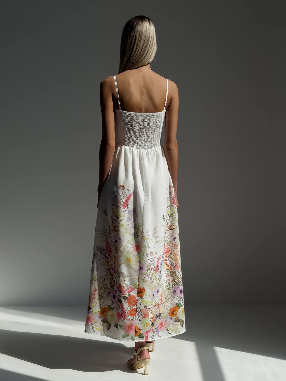 White Floral Maxi Dress.