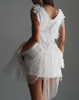 Elegant Feathered Mini Dress.