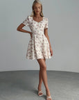 Vintage Floral Lace Mini Dress.