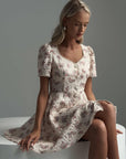 Vintage Floral Lace Mini Dress.